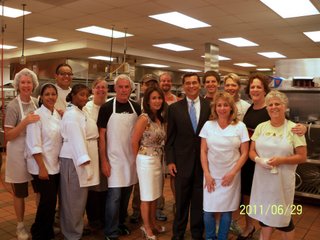 Project Angel Food - History - Becerra Visits Kitchen with Fujimoto and Steele